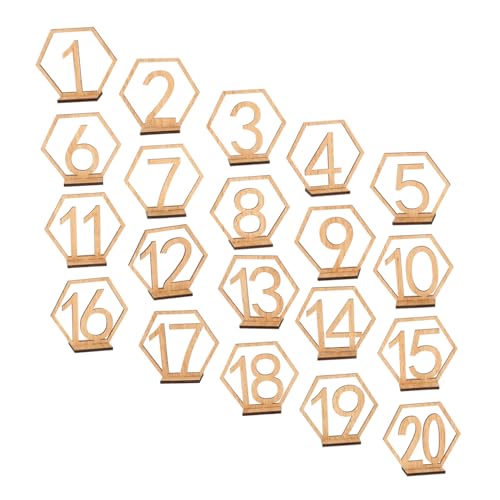 STOBAZA 20 Stück Teiliges Holz Tischnummer mit Halterung Sechseckige Hohle Holzzahlen für Hochzeit Tischdekoration Wiederverwendbar Geeignet für Bankette Partys Jubiläen Elegante STOBAZA 20 Stück Teiliges Holz Tischnummer mit Halterung Sechseckige Hohle Holzzahlen für Hochzeit Tischdekoration Wiederverwendbar Geeignet für Bankette Partys Jubiläen Elegante von STOBAZA