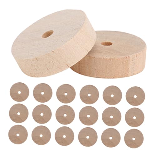 STOBAZA 20 Stück Teiliges Kleine Holzräder Ømm für DIY Bastelprojekte Runde Holzräder aus Naturholz für Modellbau Kreative Holzkunst und Spielzeugzubehör von STOBAZA