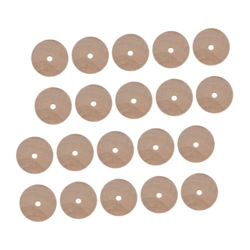 STOBAZA 20 Stück Teiliges Kleine Naturbelassene Holzräder Flache Unbehandelte Miniatur Holzräder für DIY Bastelarbeiten und Kreative Handwerksprojekte von STOBAZA