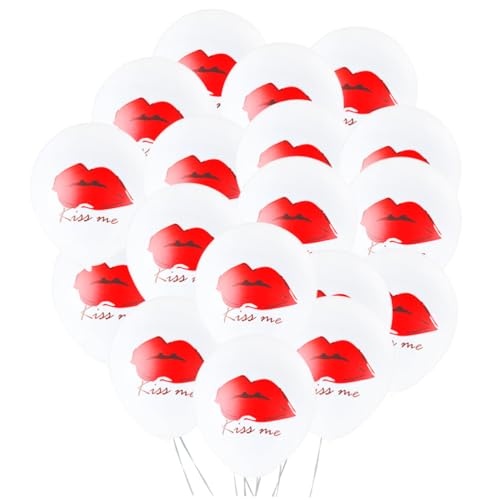 STOBAZA 20-Teiliges Set Rote Lippen Latexballon Ballon-Party-Dekoration valentinstag luftballons hochzeitsdeko küchendekoration Ornament Hochzeitsballon Party-Latexballons gedenken Kuss von STOBAZA