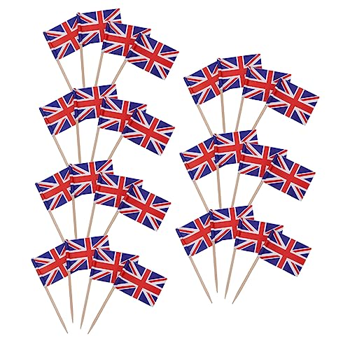 STOBAZA 200 Stück Zahnstocher mit Papier Flaggen Bunte Cupcake Toppers Vielseitige Tortendeko für Geburtstag Party und Dessert Zarte Tortendekoration Party Zubehör von STOBAZA