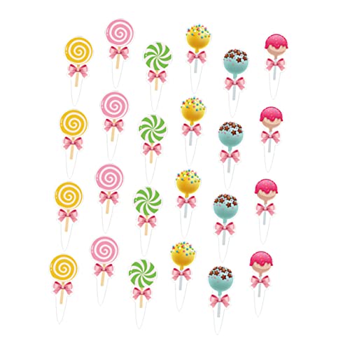 STOBAZA 24 Stück Teiliges Candy Themen Kuchen Dekorationsset für Shower und Geburtstagsfeiern Bunte Cake Topper für Muffins Cupcakes und Desserts für Partyzubehör STOBAZA 24 Stück Teiliges Candy Themen Kuchen Dekorationsset für Shower und Geburtstagsfeiern Bunte Cake Topper für Muffins Cupcakes und Desserts für Partyzubehör von STOBAZA
