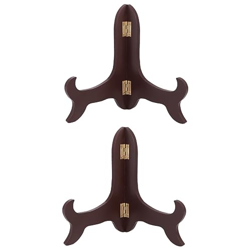 STOBAZA 2St Teller Halter Desktop-Telefonständer Regalhalterungen Plattenhalteranzeige Anzeigetafelhalter wohnraumdeko brettchenständer Staffelei aus Holz Kuchenregal für Tee Hölzern von STOBAZA