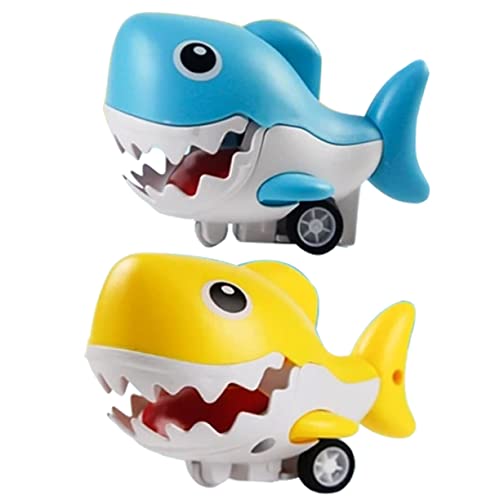 STOBAZA 2st Hai-spielzeug Kinderspielzeug Kleines Spielzeug Zurückziehen Fahren Spielzeug Für Baumaschinen Hai-gleitspielzeug Lustiger Gleitender Hai Niedlich Plastik Modell von STOBAZA
