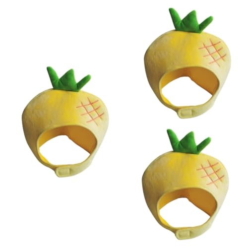 STOBAZA 3 Stk Kopfbedeckung Outfits für Kinder Ananas-Foto-Requisiten Kamin Hüte Tiara Kopfschmuck in Fruchtform Ananas-Kopfschmuck niedlich Hut Zubehör Damen PP Baumwolle von STOBAZA
