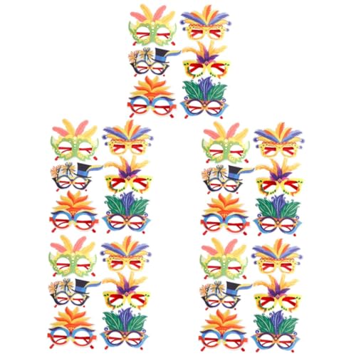 STOBAZA 30 Stk karneval brille Faschingsparty Gefälligkeiten hawaiianische geschenke faschingskostüm kostüm fasching hawaiianischer Weihnachtsschmuck Dekor weihnachtsparty liefert bilden von STOBAZA