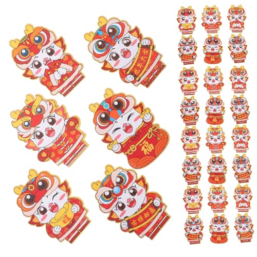 STOBAZA 30 Stück Teiliges Chinesische Rote Umschläge mit Drachenmuster Kreative Papierumschläge für Chinesisches Neujahr Bunte als Geschenkverpackung und Festdekoration von STOBAZA