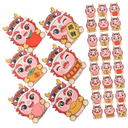 STOBAZA 30 Stück Teiliges Rote Chinesische Umschläge für Neujahr Dicke Geldtaschen mit Kreativen Cartoon Motiven Langlebig und Sicher für Lunar Year Party und Geschenkverpackung von STOBAZA