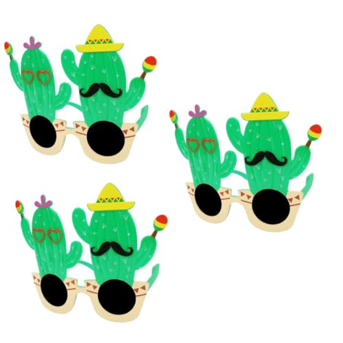 STOBAZA 3St Strandsonnenbrille Partydekorationen für Erwachsene mexikanische Brille lustige Brille Gläser Partybrillen mexiko party brillen Erwachsener Kaktus Kind von STOBAZA