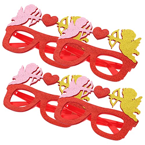 STOBAZA 4 Stück Brillengestelle zum Valentinstag Partybevorzugungsbrille Valentinstag Partygeschenke das Geschenk rosa geschenke Brillen zum Valentinstag romantische brillenfrauen Liebe von STOBAZA