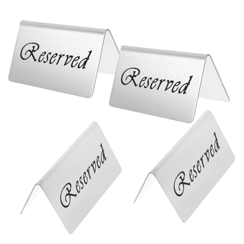 STOBAZA 4 Stück Edelstahl Reserved Tischschilder Doppelseitig Stehende Reservierungsschilder für Hochzeit Party Restaurant Bars STOBAZA 4 Stück Edelstahl Reserved Tischschilder Doppelseitig Stehende Reservierungsschilder für Hochzeit Party Restaurant Bars von STOBAZA