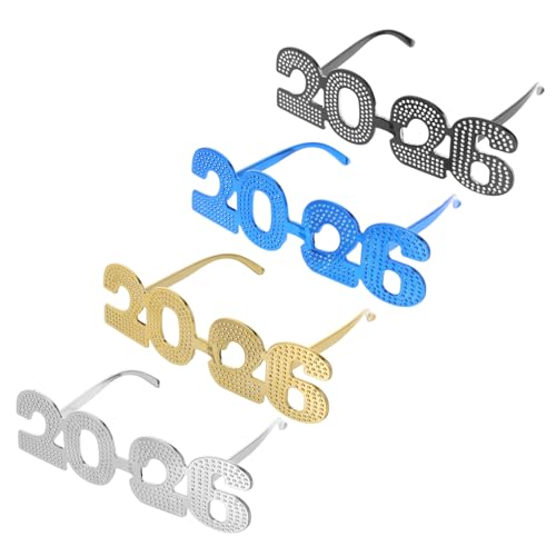 STOBAZA 4 Stück Neujahrsbrillen 2026 – Frohes Neues Jahr Glitzer Zahlenbrille Lustige Fotoautomaten Requisiten Für 2026 Partyzubehör Für Feiern STOBAZA 4 Stück Neujahrsbrillen 2026 – Frohes Neues Jahr Glitzer Zahlenbrille Lustige Fotoautomaten Requisiten Für 2026 Partyzubehör Für Feiern von STOBAZA