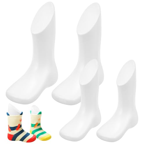 STOBAZA 4 Stück Teiliges Fußmodell aus Kunststoff Abstraktes Fußmannequin in Weiß und Hautfarbe Wiederverwendbar und Leicht zu Reinigen für Babyschuhe und Socken im Einzelhandel von STOBAZA