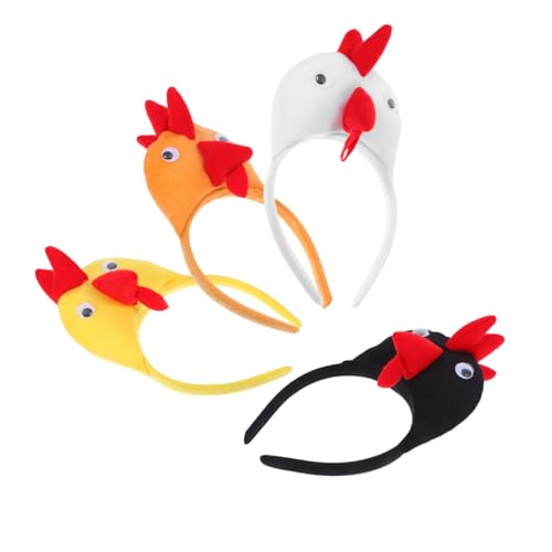 STOBAZA 4 Stück Teiliges Hahn Kostüm Stirnband Niedliches Tierdesign Leichtes Party Accessoire für Erwachsene und Bequemes Material Vielseitig für Karneval Ostern und Festlichkeiten von STOBAZA