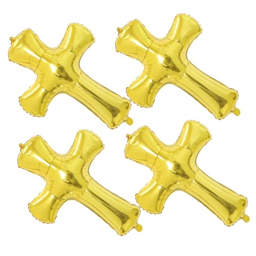 STOBAZA 4 Stück Teiliges Kreuz Folienballons für Taufe Goldene Aluminiumfolie Party Dekoration Kinderfreundlich Leicht Aufzuhängen für Kommunion Konfirmation und Geburtstagsfeiern STOBAZA 4 Stück Teiliges Kreuz Folienballons für Taufe Goldene Aluminiumfolie Party Dekoration Kinderfreundlich Leicht Aufzuhängen für Kommunion Konfirmation und Geburtstagsfeiern von STOBAZA