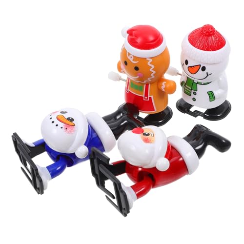 STOBAZA 4 Stück Teiliges Lustiges Aufziehspielzeug Weihnachtsmann Schneemann Lebkuchenmann und Tanzender Weihnachtsmann Fördert das Krabbeln und Laufen STOBAZA 4 Stück Teiliges Lustiges Aufziehspielzeug Weihnachtsmann Schneemann Lebkuchenmann und Tanzender Weihnachtsmann Fördert das Krabbeln und Laufen von STOBAZA