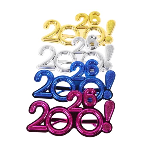 STOBAZA 4 Teilige Silvester Partybrillen Dekorative Brillen – Lustige 2026 Brillen Aus Kunststoff Für Karnevalsdekorationen Fotoautomaten Requisiten Und Familienfeiern STOBAZA 4 Teilige Silvester Partybrillen Dekorative Brillen – Lustige 2026 Brillen Aus Kunststoff Für Karnevalsdekorationen Fotoautomaten Requisiten Und Familienfeiern von STOBAZA