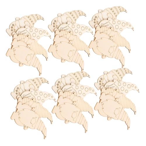 STOBAZA 40 Stück Teiliges Gnom Holzanhänger zum Bemalen DIY Holzfiguren für Weihnachtsdeko Leichte Holzscheiben zum Basteln Handgefertigte Weihnachtsbaumschmuck Deko für Zuhause und von STOBAZA