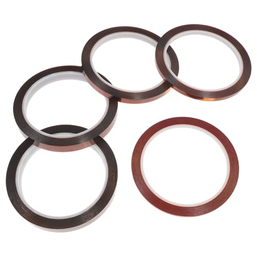 STOBAZA 5 Rollen Hochtemperatur Pi Klebeband Μ Dicke Isolierband für Sublimation und Löten Stark Haftend Hitzebeständig Vielseitiges Transferband für Vinyl und Empfindliche Bauteile STOBAZA 5 Rollen Hochtemperatur Pi Klebeband Μ Dicke Isolierband für Sublimation und Löten Stark Haftend Hitzebeständig Vielseitiges Transferband für Vinyl und Empfindliche Bauteile von STOBAZA