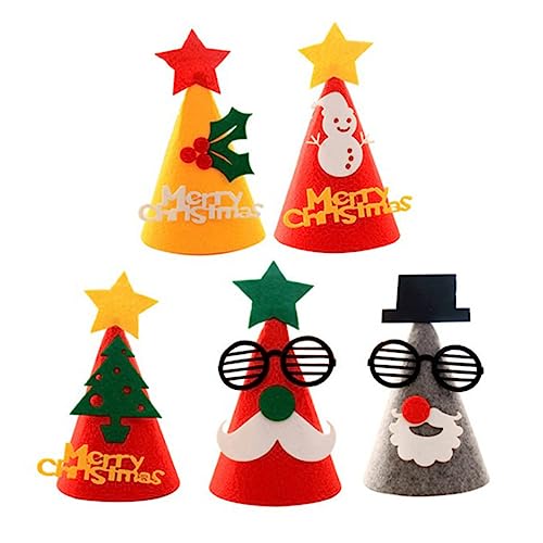 STOBAZA 5 Stk Hut weihnachts party weihnachten party weihnachtsmützen selber machen Weihnachtskegelkappe Kappen kleidung attraktive Partyhüte Kostüm Hüte Erwachsener Zubehör Kind Stoff von STOBAZA