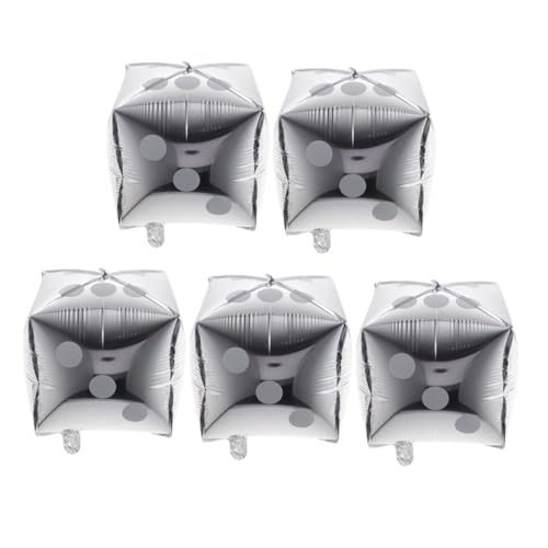 STOBAZA 5 Stück Teiliges Würfel Folienballons Silber Würfelförmige Partydeko für Hochzeit Geburtstag Fotorequisiten Themenfeier Raumdekoration STOBAZA 5 Stück Teiliges Würfel Folienballons Silber Würfelförmige Partydeko für Hochzeit Geburtstag Fotorequisiten Themenfeier Raumdekoration von STOBAZA