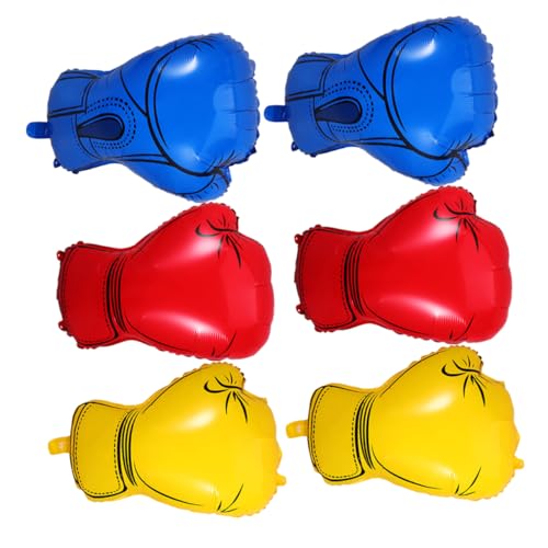 STOBAZA 6 Folienballons Mit Boxhandschuhen Geburtstagsparty Dekorationen Für Jungen Und Boxliebhaber – Ballons Für Wrestling Events – Party Hintergrunddekorationen von STOBAZA