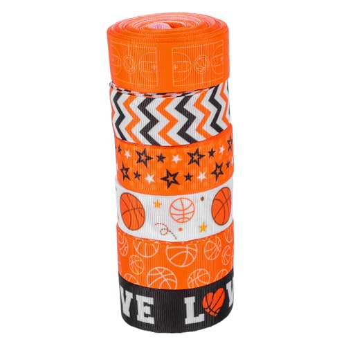 STOBAZA 6 Rollen Basketball Geschenkband pro Polyester Ripsband mit Sportdruck Bastelband für Geburtstagsgeschenke Partydeko DIY Geschenkverpackung Robust und Vielseitig Einsetzbar STOBAZA 6 Rollen Basketball Geschenkband pro Polyester Ripsband mit Sportdruck Bastelband für Geburtstagsgeschenke Partydeko DIY Geschenkverpackung Robust und Vielseitig Einsetzbar von STOBAZA