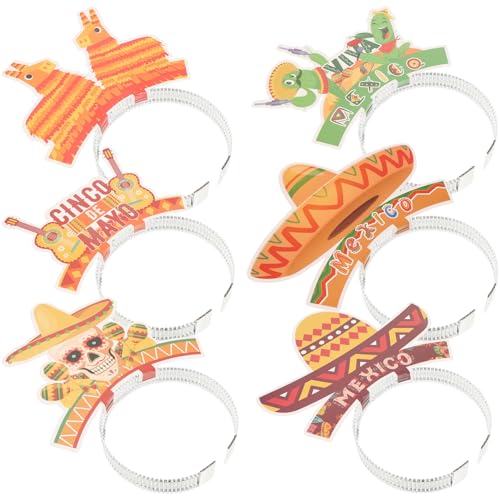 STOBAZA 6 Stück Mexikanisches Karnevalsstirnband Teiliges Haarband für Cinco De Mayo Party Dekoration Fröhlicher Haarschmuck für Damen Kreative Accessoires für Festlichkeiten von STOBAZA