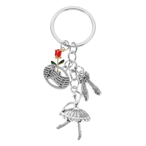 STOBAZA 6 Stück Teiliges Ballet Tanz Schlüsselanhänger aus Robustem Zinklegierung mit Rosenblüten Charm und Ballettschuh Anhänger Eleganter Taschen und Autoschlüsselanhänger für STOBAZA 6 Stück Teiliges Ballet Tanz Schlüsselanhänger aus Robustem Zinklegierung mit Rosenblüten Charm und Ballettschuh Anhänger Eleganter Taschen und Autoschlüsselanhänger für von STOBAZA