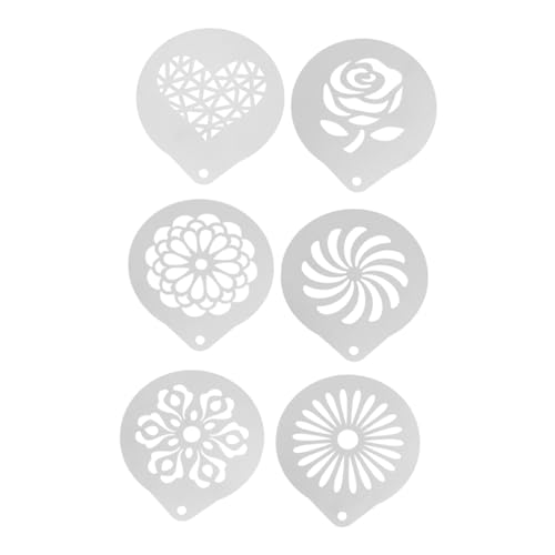 STOBAZA 6Stücke Kaffeeschablonen für Dekoration Wiederverwendbare Schablonen für Latte Cappuccino Kuchen und Desserts Perfektes Kaffeezubehör STOBAZA 6Stücke Kaffeeschablonen für Dekoration Wiederverwendbare Schablonen für Latte Cappuccino Kuchen und Desserts Perfektes Kaffeezubehör von STOBAZA