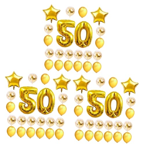STOBAZA 72 Stück 50 Geburtstagsparty-zubehör Golddekor Luftballons in Roségold Jahre Alte Geburtstagsparty-dekorationen Latexballons Für Party Zahlenballons Anzahl Konfetti von STOBAZA