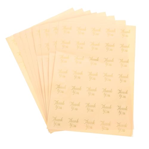 STOBAZA 8 Blatt Selbstklebende Thank You Aufkleber für Hochzeiten Geburtstagsfeiern und Kleine Unternehmen Faderesistent Vielseitig Einsetzbar und Einfach Anzuwenden von STOBAZA