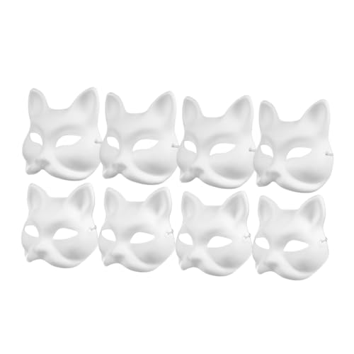 STOBAZA 8 Stück Blanko-tiermasken, Unbemalt, Weißes Papier, Fuchs- Und Katzenmaske Für Heimwerker, Bastelarbeiten, Halloween, Maskerade, Cosplay, Party-dekorationen STOBAZA 8 Stück Blanko-tiermasken, Unbemalt, Weißes Papier, Fuchs- Und Katzenmaske Für Heimwerker, Bastelarbeiten, Halloween, Maskerade, Cosplay, Party-dekorationen von STOBAZA