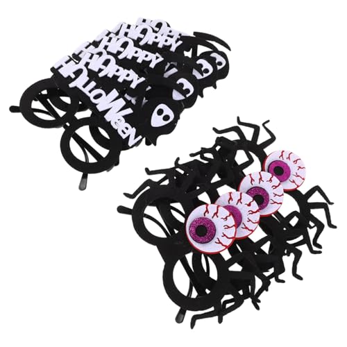 STOBAZA 8 Stück Teiliges Halloween Brillen mit Grim Reaper Augapfel Design Leichte und Langlebige Partybrille für Gruselige Kostüme Foto Requisite für Halloween Feiern und Gruppenfotos von STOBAZA