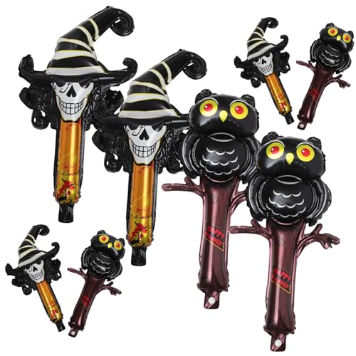 STOBAZA 8 Stück Teiliges Halloween Luftballon mit Schädel und Eule Metallische Folienballons Sticks Bunte Party Deko für Halloween Feier und Kinderparty Fotorequisite und Festliche STOBAZA 8 Stück Teiliges Halloween Luftballon mit Schädel und Eule Metallische Folienballons Sticks Bunte Party Deko für Halloween Feier und Kinderparty Fotorequisite und Festliche von STOBAZA