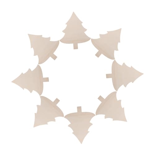STOBAZA 8 Stück Weihnachtsbaumchips Holzausschnitte bemalen unvollendeter Holzausschnitt unfertige Holzausschnitte handwerk aus holz malen holz DIY handwerk ausschnitte hölzern Beige von STOBAZA