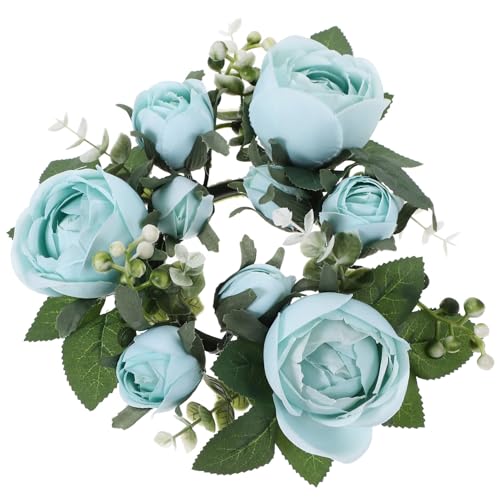 STOBAZA Blumen Künstliche Rosenkerzenringe Kränze Hochzeit Kerzenringe Stumpenkerzenring Für Hochzeit Party Tischdekoration STOBAZA Blumen Künstliche Rosenkerzenringe Kränze Hochzeit Kerzenringe Stumpenkerzenring Für Hochzeit Party Tischdekoration von STOBAZA