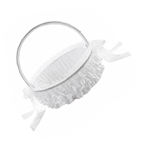 STOBAZA Blumenkorb Zur Hochzeit Henkelkorb Vintage Hochzeit Körbe Hochzeitskörbe Für Kinder Blumenaufbewahrungskorb Körbchen Für Rotkäppchen Bügelkorb Weiß Braut Spitze Zubehör Ländlich STOBAZA Blumenkorb Zur Hochzeit Henkelkorb Vintage Hochzeit Körbe Hochzeitskörbe Für Kinder Blumenaufbewahrungskorb Körbchen Für Rotkäppchen Bügelkorb Weiß Braut Spitze Zubehör Ländlich von STOBAZA
