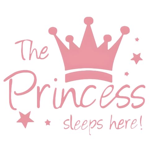 STOBAZA Cartoon Wandaufkleber Kronenaufkleber Rosa Kronentapete Prinzessin Schläft Hier Wandaufkleber Aus Pvc von STOBAZA