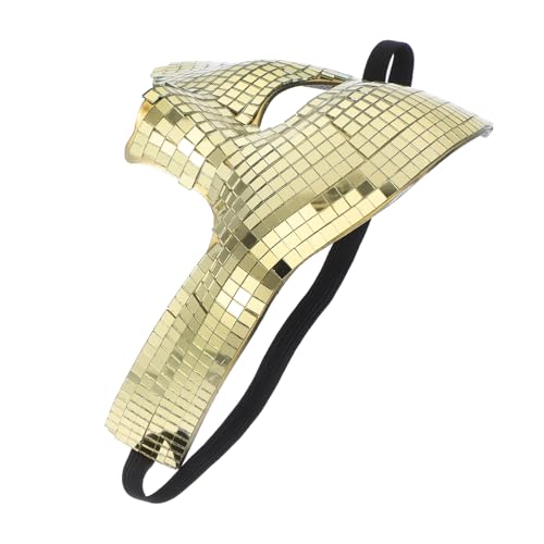 STOBAZA Disco Maske Gold Glänzend Spiegel Halbgesichts Maske Reflektierend für Halloween Tanz Party Kostüm Damen Herren Karneval Geburtstag Club Dj Zubehör STOBAZA Disco Maske Gold Glänzend Spiegel Halbgesichts Maske Reflektierend für Halloween Tanz Party Kostüm Damen Herren Karneval Geburtstag Club Dj Zubehör von STOBAZA