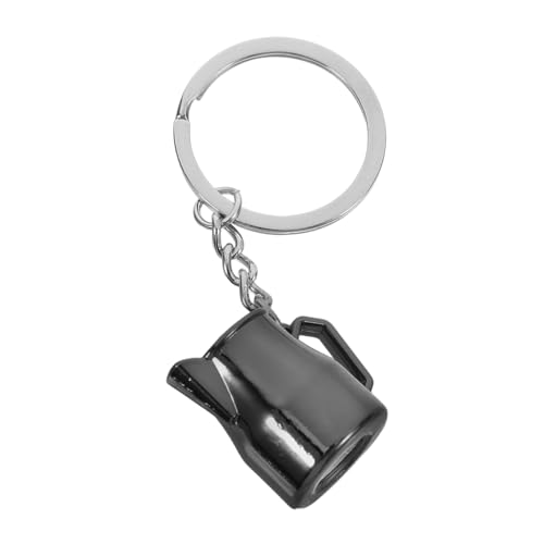 STOBAZA Eindeutiger Keychain Metallschlüsselring Anhänger Kaffeewerkzeug Schlüsselbund Für Geldbeutel Rucksack Latte Art Pitcher Schlüsselring Für Kaffeeliebhaber -laden Jubiläum von STOBAZA
