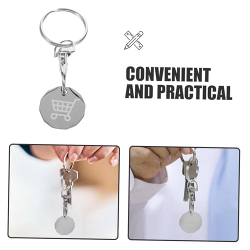 STOBAZA Einkaufswagenchip Schlüsselanhänger aus Metall Runder Trolley Token Anhänger Langlebiger Shopping Cart Keychain mit Schlüsselring Geeignet für Supermärkte und Vielseitigen Einsatz STOBAZA Einkaufswagenchip Schlüsselanhänger aus Metall Runder Trolley Token Anhänger Langlebiger Shopping Cart Keychain mit Schlüsselring Geeignet für Supermärkte und Vielseitigen Einsatz von STOBAZA