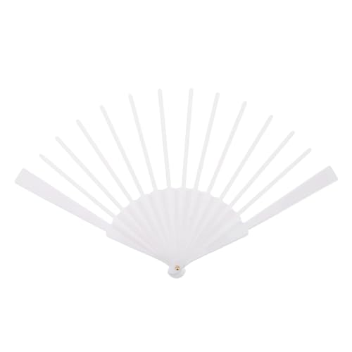 STOBAZA Faltbarer Fächerrahmen Weiß Tragbarer DIY Handfächer Knochen für Bastelprojekte Japanischer Fächerrahmen Vielseitig für Hochzeiten Heimdekoration Kunst und Handwerksbedarf von STOBAZA