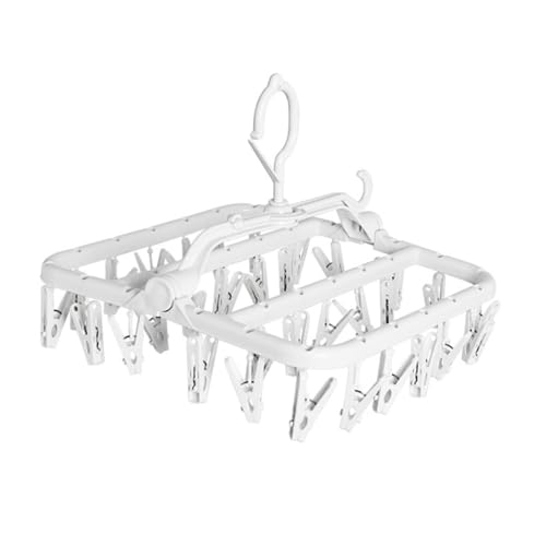 STOBAZA Faltbarer Haushaltskleiderbügel mit Clips Windfestes Platzsparendes Wäschetrockner Organizer für Socken und Kleidung Installieren Weiß für Drinnen und Draußen STOBAZA Faltbarer Haushaltskleiderbügel mit Clips Windfestes Platzsparendes Wäschetrockner Organizer für Socken und Kleidung Installieren Weiß für Drinnen und Draußen von STOBAZA