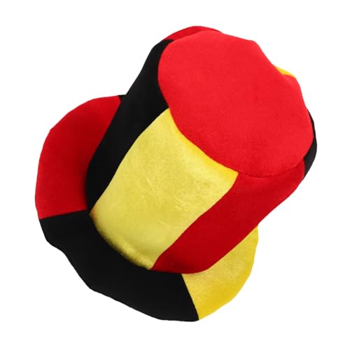 STOBAZA Fußball Fanhut Schwarz rot gelb Atmungsaktives Material Bequeme Passform Vielseitig für Fußballspiele Partys Karneval und Festivitäten Supporter Accessoire für Wm und Feier von STOBAZA