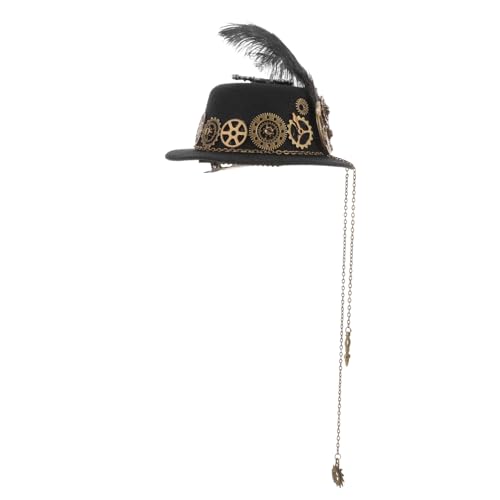 STOBAZA Gear Hat Kopfbedeckung Schwarzer Lolita-kopfbedeckung Für Viktorianische Kopfbedeckung Zylinder Haarspange Steampunk-haarspangen Zylinder-haarspange Steampunk-hut Gotisch Kleidung von STOBAZA