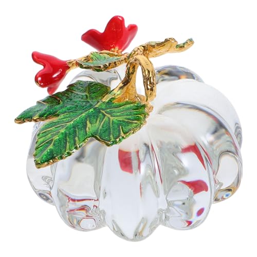 STOBAZA Glaskürbis Dekorationsfigur Mit Blattanhänger Für Herbst Und Thanksgiving Kristallkürbis Zur Innenraumdekoration Sammlerstück Aus Glas Für Tisch Oder Regal STOBAZA Glaskürbis Dekorationsfigur Mit Blattanhänger Für Herbst Und Thanksgiving Kristallkürbis Zur Innenraumdekoration Sammlerstück Aus Glas Für Tisch Oder Regal von STOBAZA