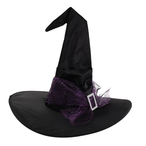 STOBAZA Großer Gefalteter Hexenhut mit Stern und Mondmuster Zaubererhut mit Breiter Krempe und Spinnweben Netz Wiederverwendbarer Halloween Kostüm Hut für Damen und Herren Cosplay STOBAZA Großer Gefalteter Hexenhut mit Stern und Mondmuster Zaubererhut mit Breiter Krempe und Spinnweben Netz Wiederverwendbarer Halloween Kostüm Hut für Damen und Herren Cosplay von STOBAZA