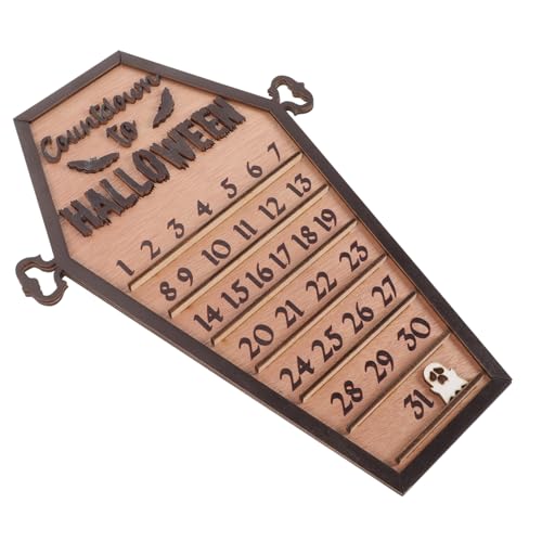 STOBAZA Halloween Countdown Kalender Holz Deko mit Zahlen für Zuhause und Büro Dekoratives Adventskalender Ornament zur Stimmungsvollen Halloween Deko und Festlichem Countdown von STOBAZA