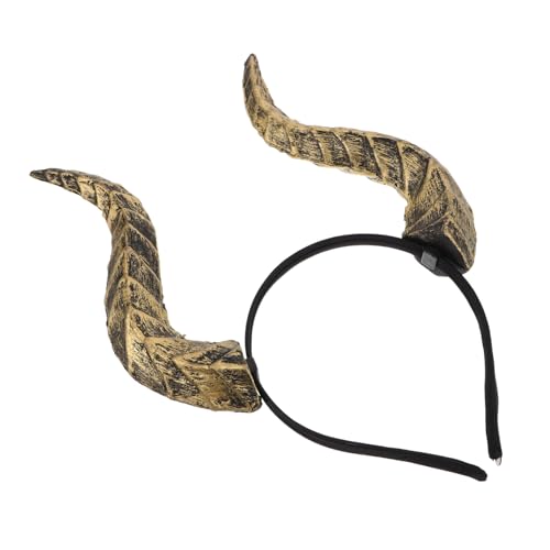 STOBAZA Halloween Horn -kopfbeschriftungskopf Halloween-kostümhörner Gothic Hörner Stirnband Bullenhorn -stirnband Widder Pu Golden von STOBAZA